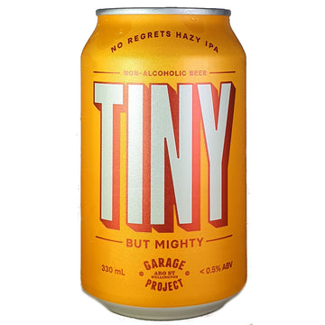 Garage Project Tiny But Mighty, No Regrets Hazy IPA New Zealand Craft Beer (Non Alcoholic), 330ml
