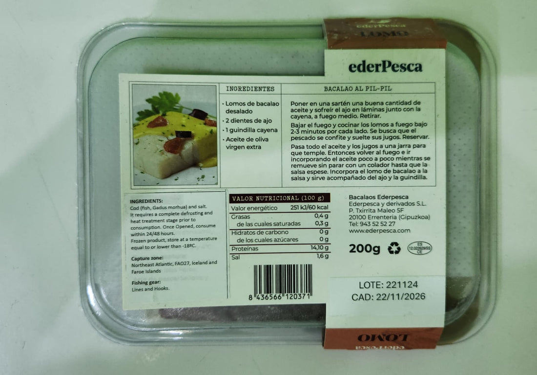 Wild Codfish Bacalhau Loins (desalted), 200g, frozen