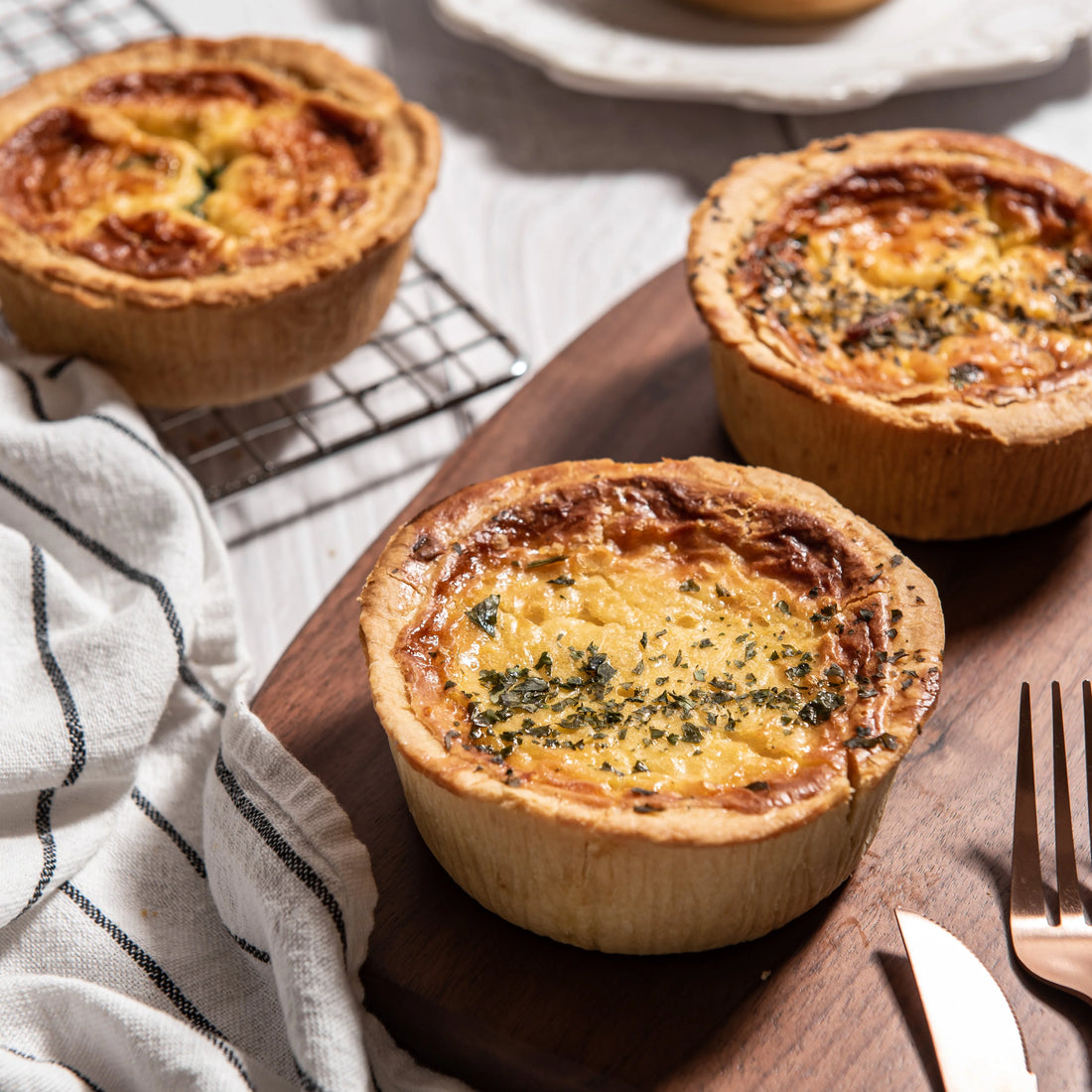 Turkey Ham & Spinach Quiche (Halal), 240g, frozen