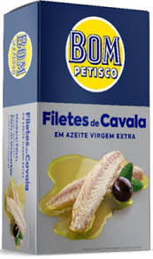 Bom Petisco Mackerel (Cavala/Saba) Fillets in Extra Virgin Olive Oil, 120g