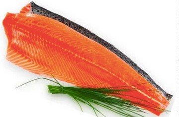 King Salmon (Chinook) Whole Side Fillet (New Zealand, Halal), bone-in, skin-on, price/whole fillet, frozen ($84/kg)