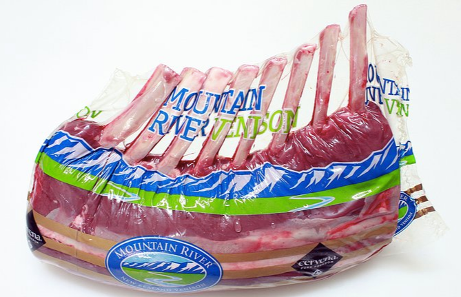 Grass Fed Venison (Red Deer) Frenched (8 Rib) Rack (cap off), price/portion, frozen ($93.5/kg