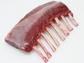 Grass Fed Venison (Red Deer) Frenched (8 Rib) Rack (cap off), price/portion, frozen ($93.5/kg)