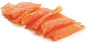 Cold Smoked Salmon Slices, Garlic & Pepper, 114g, price/pack, frozen