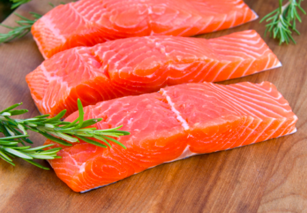 Fresh King Salmon (Chinook) Fillet Portion (New Zealand), skin on, boneless, 190-210g, price/portion