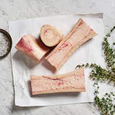 Grass Fed Beef Marrow Bones, cut 75mm (split half length wise 150mm), price 1kg/pack, frozen